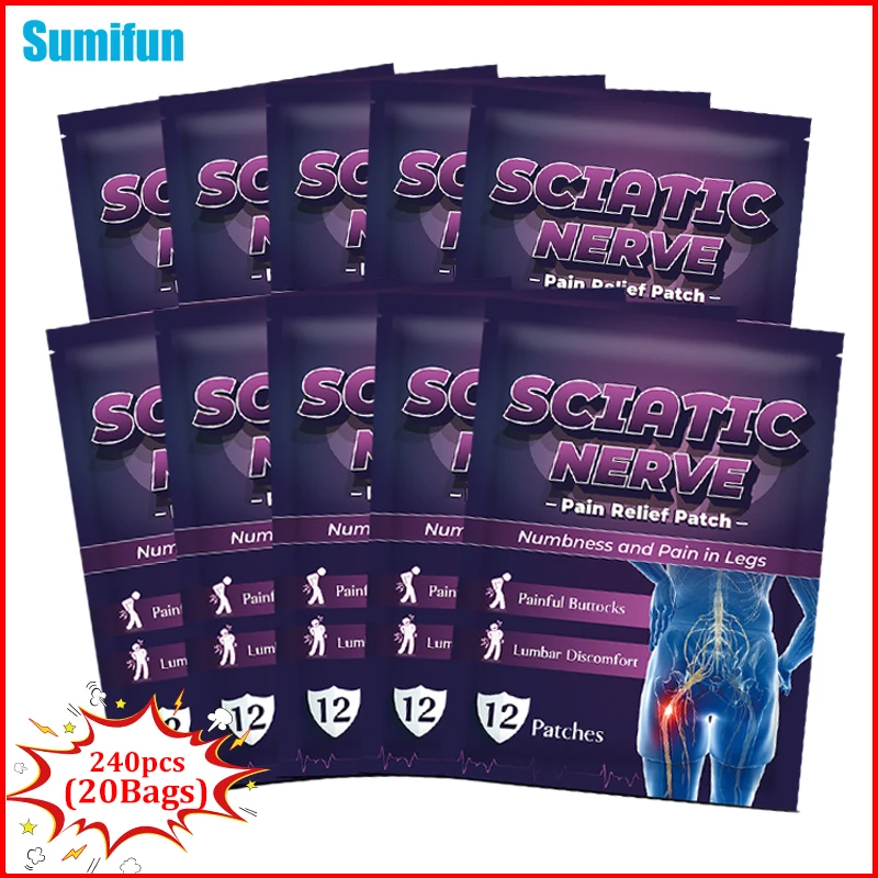 

240Pcs=20Bags Sumifun Sciatic Nerve Pain Relief Patch Hip Neuralgia Massage Sticker Muscle Joint Orthopedic Ache Medical Plaster