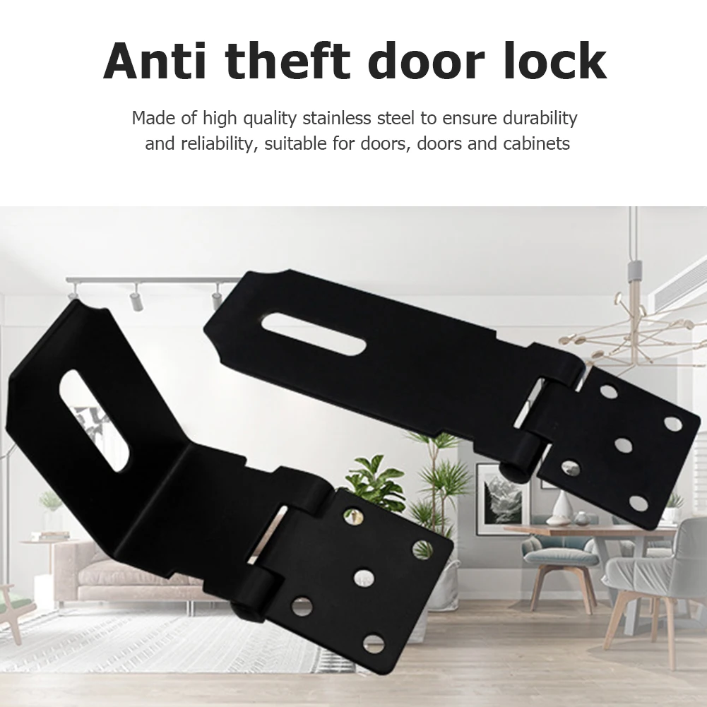 Description Picture 5 of itemStainless Steel Door Hasp Latch Lock Anti-Theft Safety Buckle Lock Plate