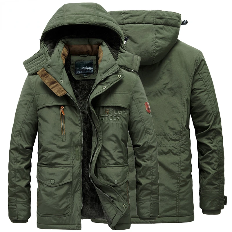 

Winter Jacket Men Thicken Fleece Jackets Male Streetwear Windbreaker Parkas Coat Detachable Hoodies Cotton-padded Man Clothing