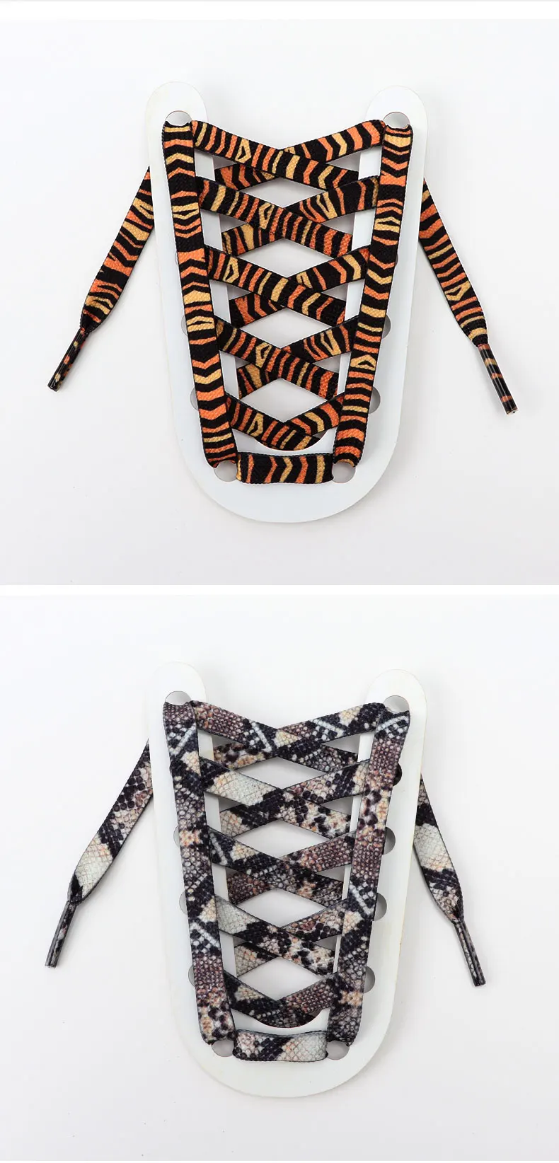 Leopard Zebra Tiger Schlange Schnürsenkel Flache Schnürsenkel für Sneakers Tiermuster Druck Schnürsenkel Damen Herren Luxuriöse Schnürsenkel – Detail 9
