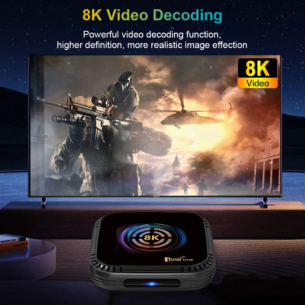 H728 Android 14.0 Allwinner Octa Core 8K HDR10 1000M LAN Wifi6 BT5.0 RAM 4GB ROM 32GB/64GB Game TV Stick Smart TV Box