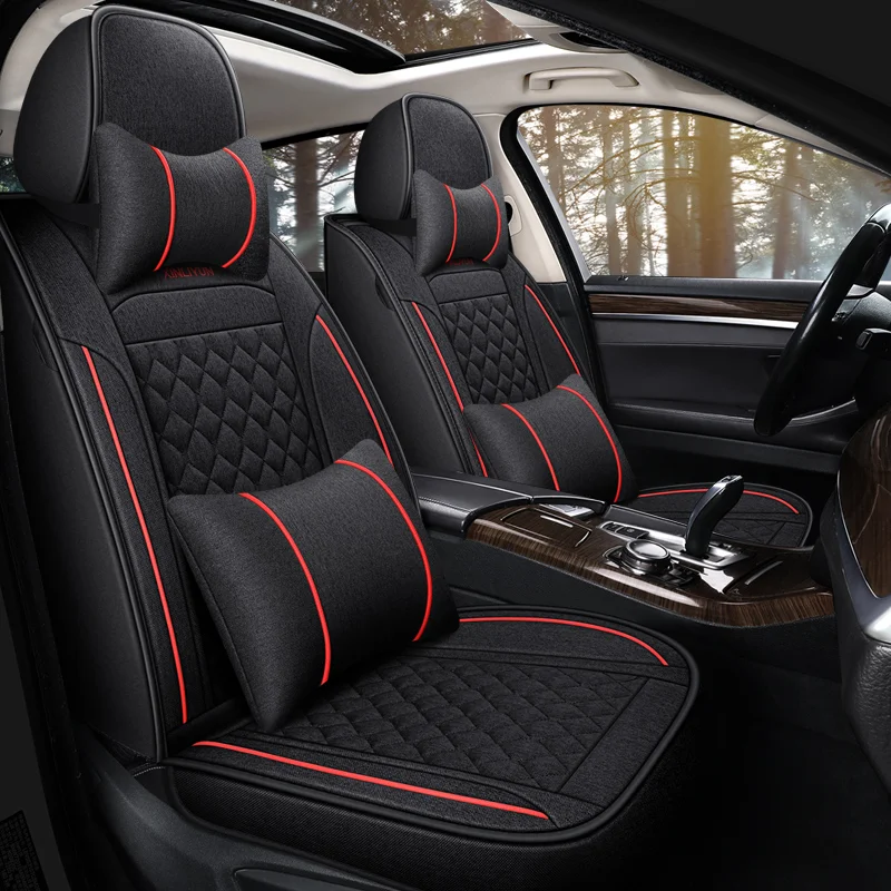 

Universal Style Luxury Flax Car Seat Cover for Bmw 7 Series All models E38 E65 F01 F02 F03 F04 G11 G12 Car Accessories Interior