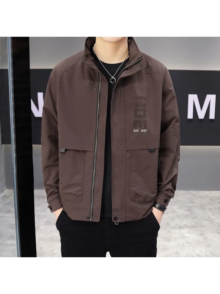 남성용 영국 상의, 트렌디 루즈 작업 스타일 재킷, 남성용 코트, 봄버 재킷, 2024 용수철 신상
