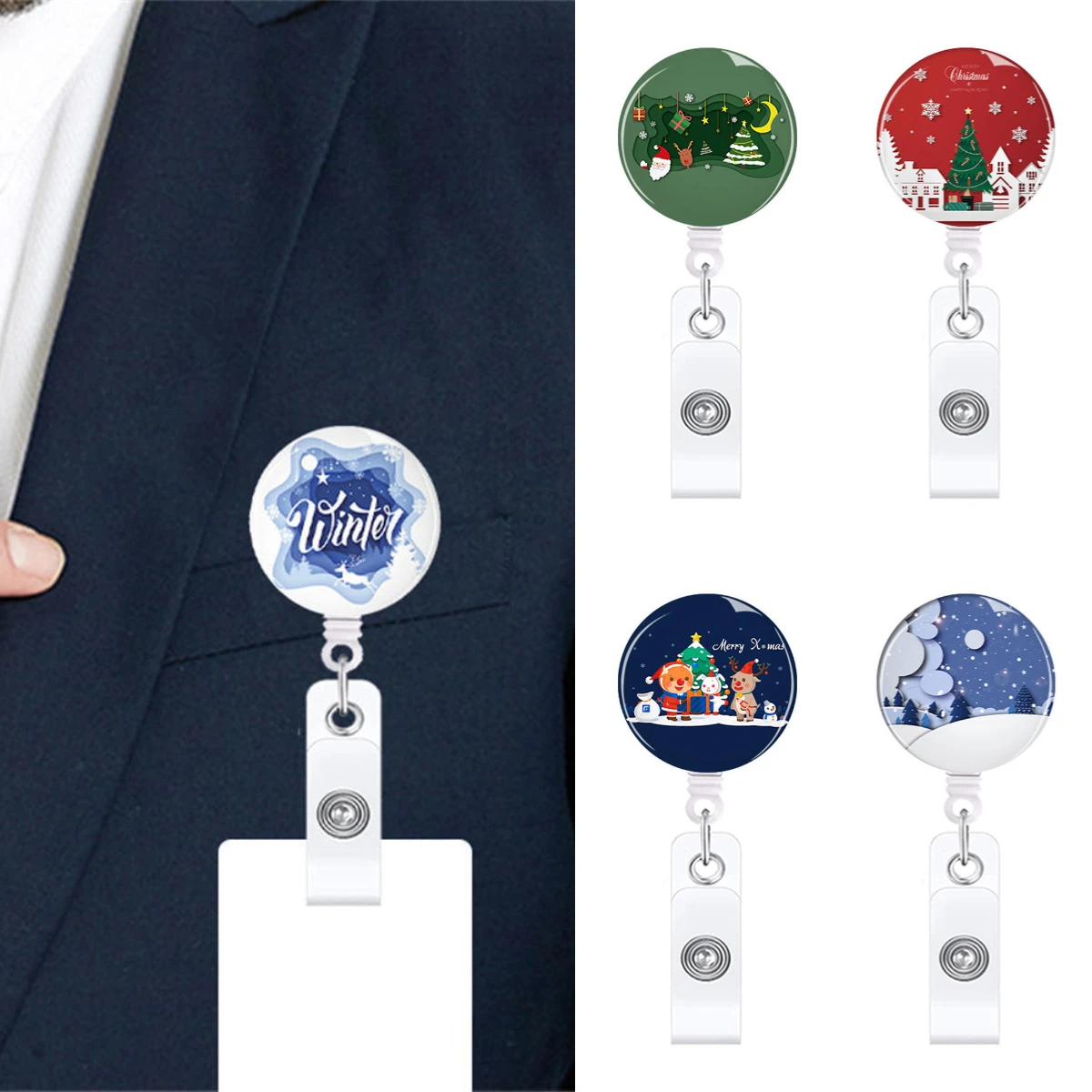 

Рождественский выдвижной значок в виде катушки для студентов