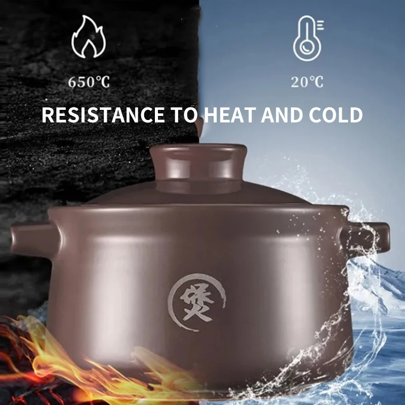 Casserole soup pot stew pot stone pot soup medicine Congee stew rice soup pot open fire high temperature resistant casserole 2