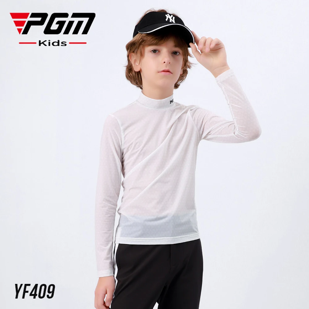 

PGM Junior Golf Clothing 2023 Boy's Round/Stand Collar Bottoming Shirt Clothes Fashion Children's Wear Sunscreen Clothing