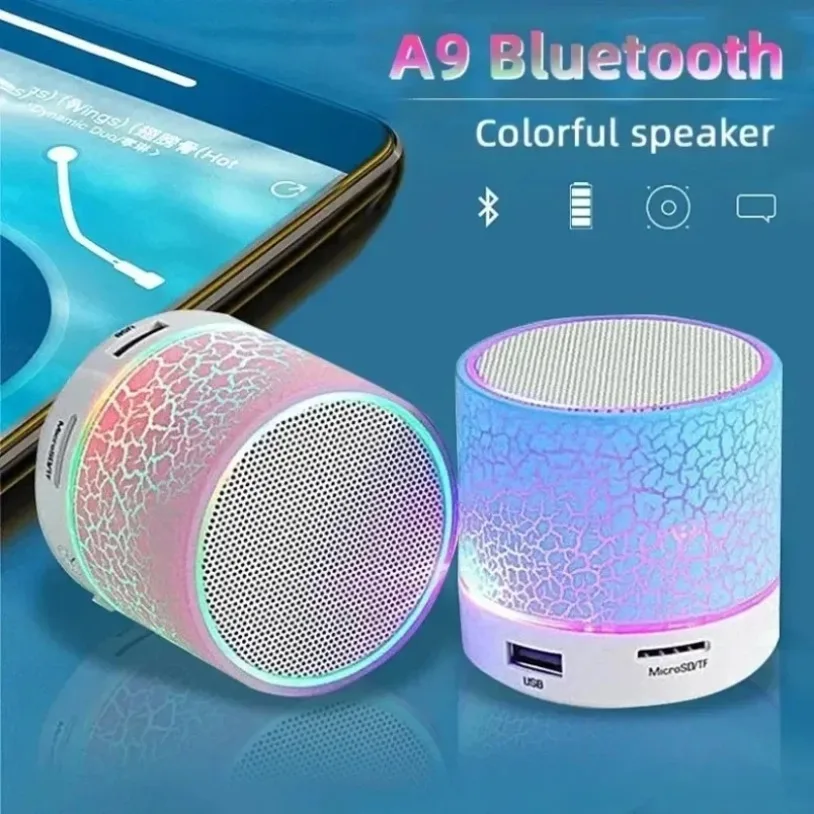 For All Smartphone Car 3D Stereo Music Surround Wireless Speaker Bluetooth-compatible Mini Speaker LED TF Card Outdoor Sound Box