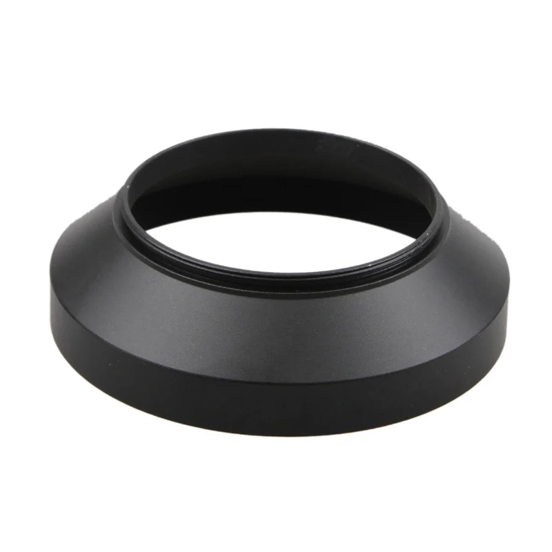 Black Metal Wide Angle Camera Lens Hood, Screw-In Mount, Multiple Sizes Available