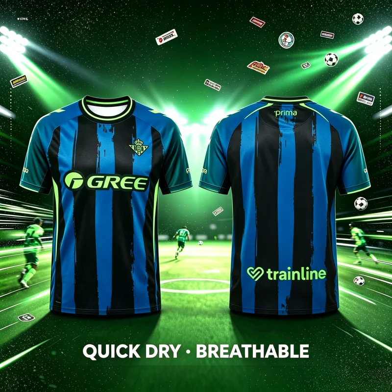 26-27 Betis Fußballtrikot T-Shirt, 3D-gedrucktes Sport-Trainingsshirt, atmungsaktiv, schnelltrocknend, Vier-Jahreszeiten-T-Shirt, Eltern-Kind-Modell