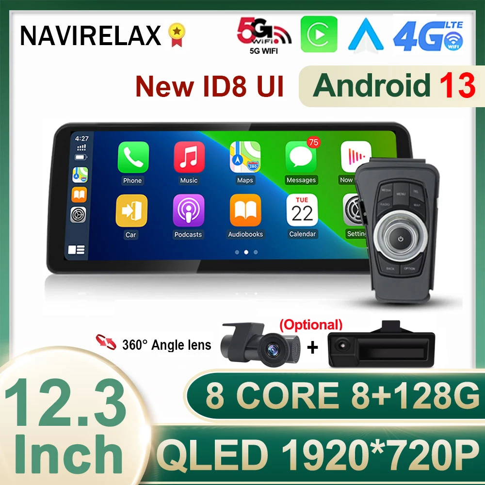 

12.3 Inch Android 13 ID8 Car Radio For BMW 3 Series E90 318i 320i E91 E93 2006 - 2012 WIFI 4G SIM BT GPS Navi Multimedia Carplay
