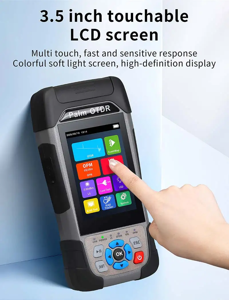 KP600 90KM OTDR 1310/1550nm 24/22dB Fiber Optic Cable Tester Optical Time Domain