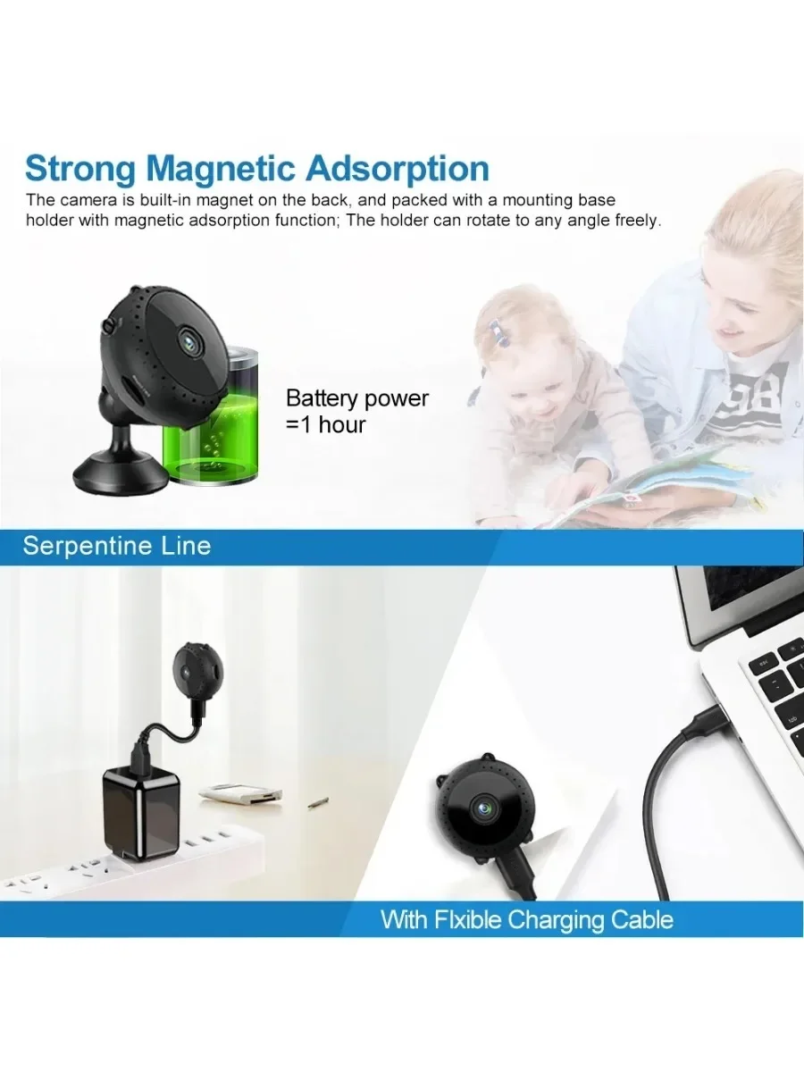 Description Picture 5 of item4K 1080P HD Mini Wifi Camera Invisible Espia Cam Smart Home Security IP Webcam Remote Monitoring Night Vision Small Camcorders
