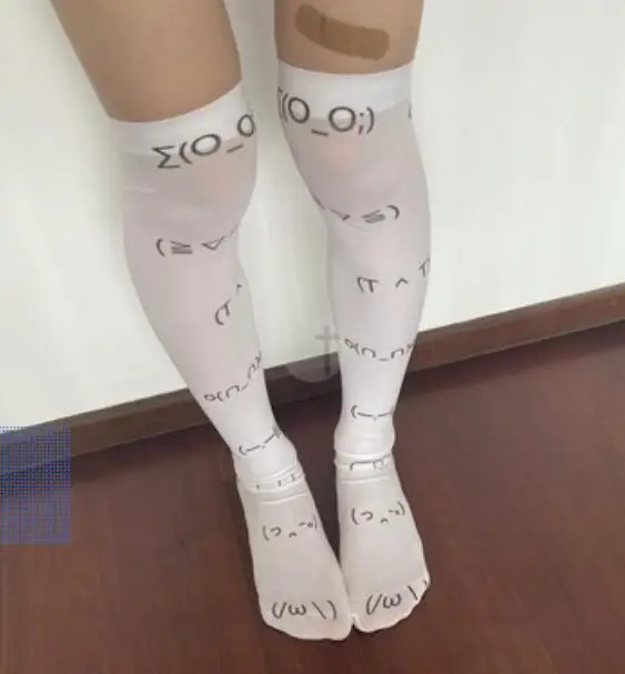 New Y2K Printing Above Knee Socks Fashion Girl Woman Sexy Soft Velvet Stockings Japanese Style Harajuku Socks for Women