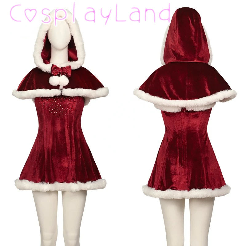

Sexy Red Woman Christmas Dress Love Cosplay Costume Outfit Halloween Comic Con Roleplay Stage Performance Show Fancy Dress