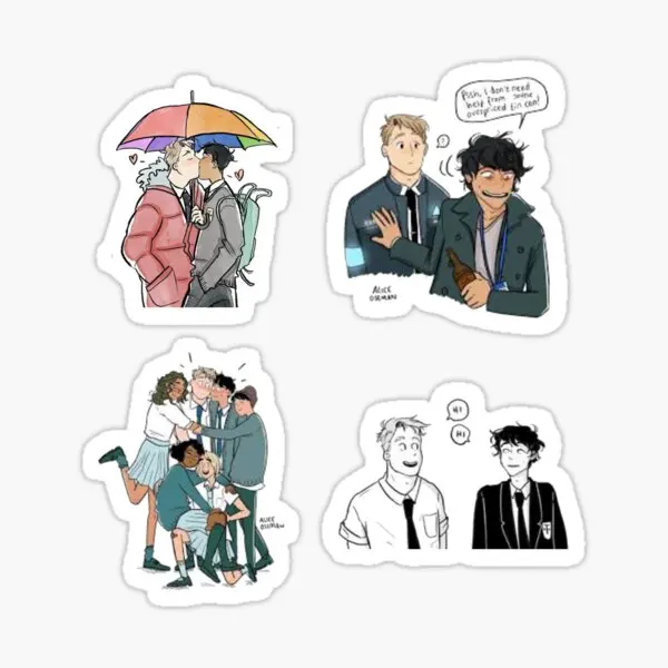 

Heartstopper Series Magnet Limited Valu 5PCS Stickers for Funny Bumper Art Laptop Print Luggage Cartoon Cute Water Bottles