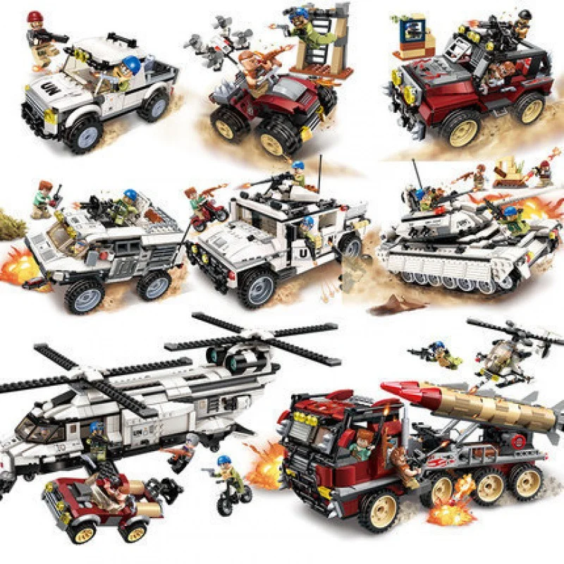 

Enlighten Building Block Peacekeeping Force Thunder Mission Heavy Armed Vehicle Attack Educational Bricks Boy Toys Birthday Gift