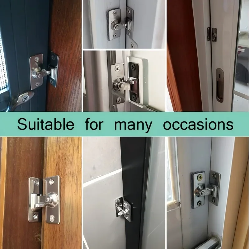 Stainless Steel Door Lock Latch 90 Degree Locking Privacy Lock Sliding barn Door Latch Right Angle Clasp cam