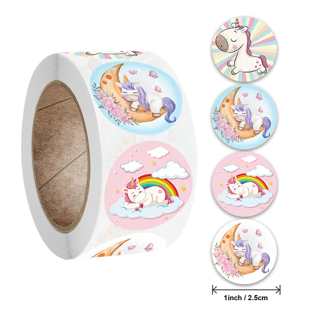 500Pcs Unicorn Sealing Stickers Kids Gift Wrapping Diy Stickers Unicorn Birthday Party Decoration Girls Baby Shower Supplies