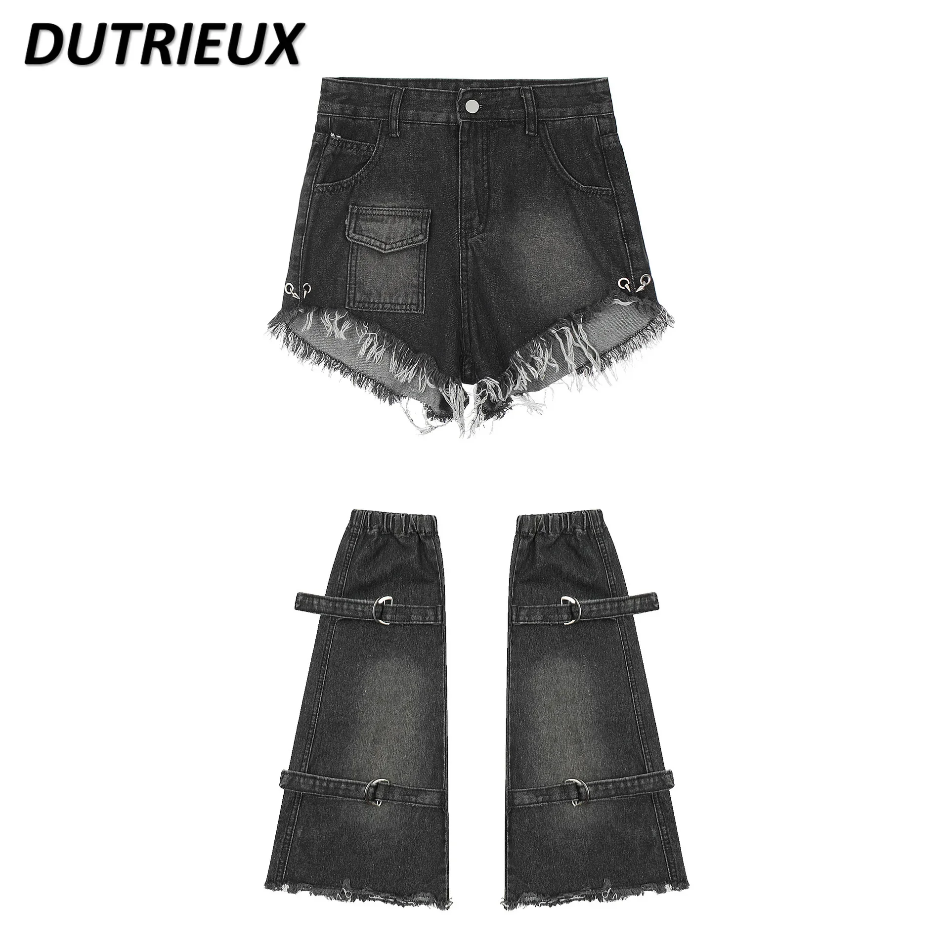 High Street Style Fashion Casual Denim Shorts for Women2024 Spring and Summer New Hot Girl Two Piece Set Ladies' Short Pants