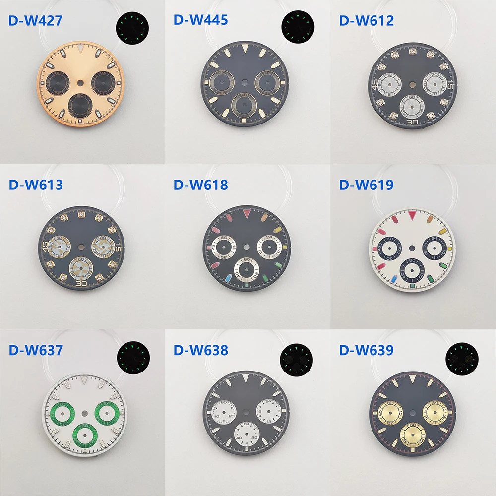 Watch Accessories VK63 dial panda dial 29mm Customizable Watch Accessories suitable for 39mm case quartz watch VK63 movement fit Daytona