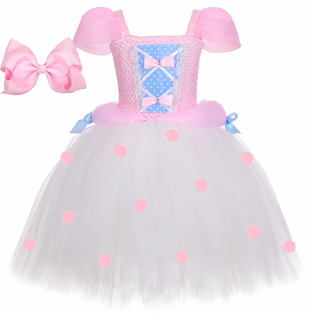 Toy Bo Peep Kostüm für Mädchen Geburtstag Party Kleider Tutu Prinzessin Kleid Schäferhundin Cosplay Halloween Kostüm für Kinder Kleidung – Detail 2