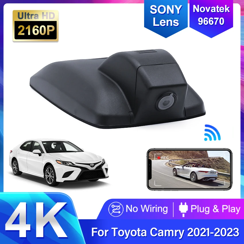 

Plug and play Car DVR Dash Cam Driving Recorder 4K 2160P Modification Accessories Parts For Toyota Camry 8th Gen 2021 2022 2023