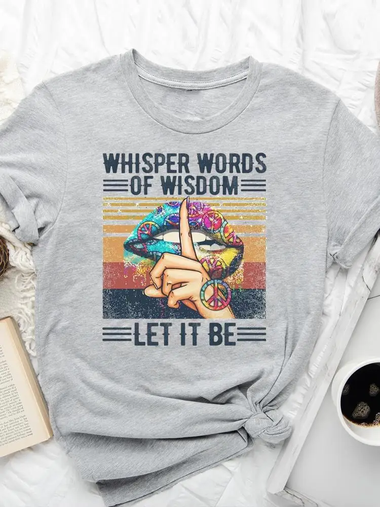 

Tee Women Clothes Short Sleeve Summer Lady Fashion Letter Lip Letter 90s Cute Print Female Shirt Graphic T-shirt