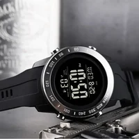 SKMEI 1524 2 Time LED Digital Wristwatches For Mens Waterproof Chrono Count Down Male Hour montre homme Big Dial Sport Men Watch 1