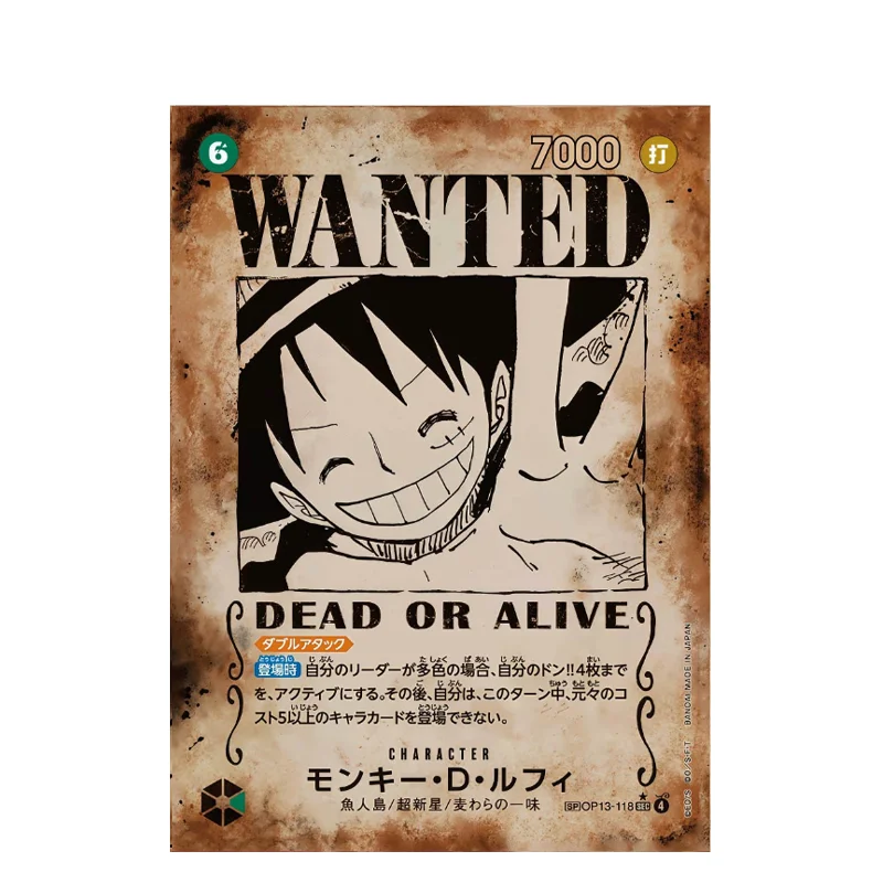 Diy One Piece Wanted Poster Japanese Sets Luffy Ace Sabo Roger Op13 Sec Sp Eustass Kid Op01-051 Op09-004 Shanks Op09-093 Teach