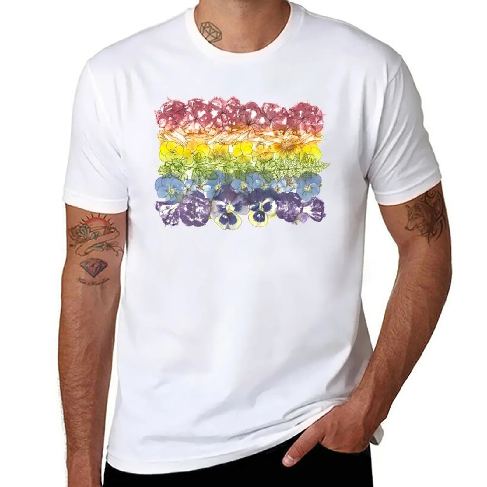 

Pride Flowers T-Shirt sports fans anime clothes oversized tees mens graphic t-shirts hip hop