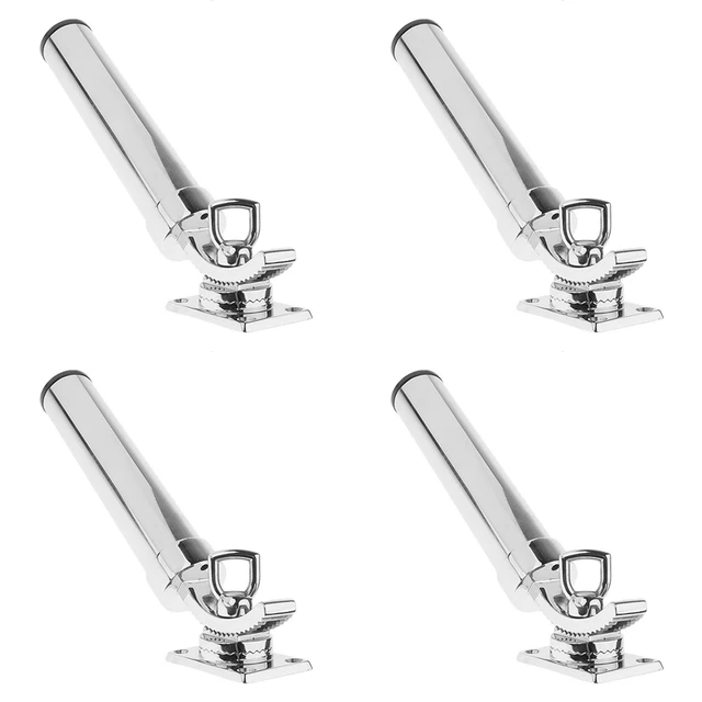 4X Boat Fishing Rod Holder Adjustable Fishing Rod Holder Boat Rod Holder  Silver - AliExpress