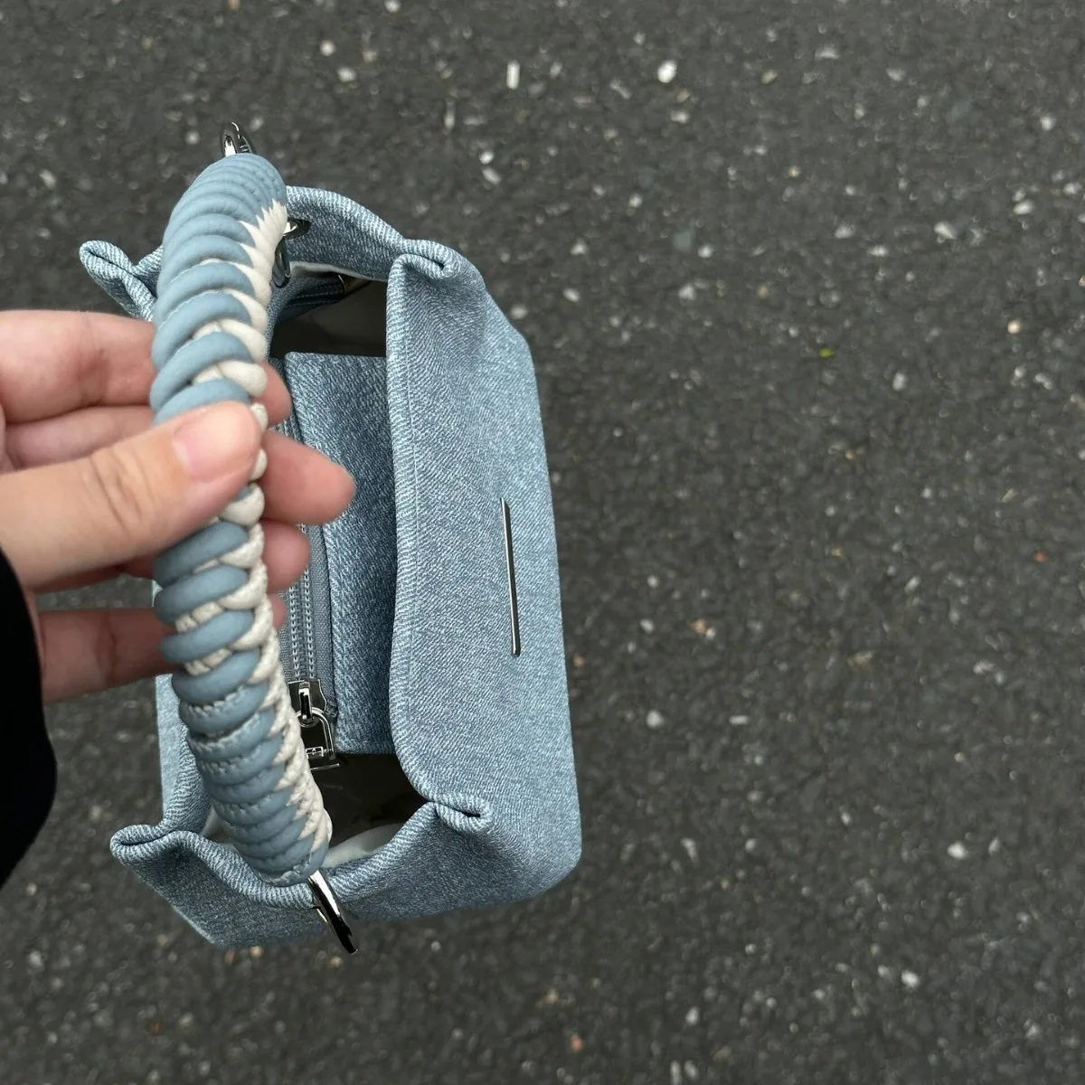 2025 New Korean Small Box Bag for Women - Denim Bucket Shoulder Bag with Chain, Stylish Commuter Messenger Purse