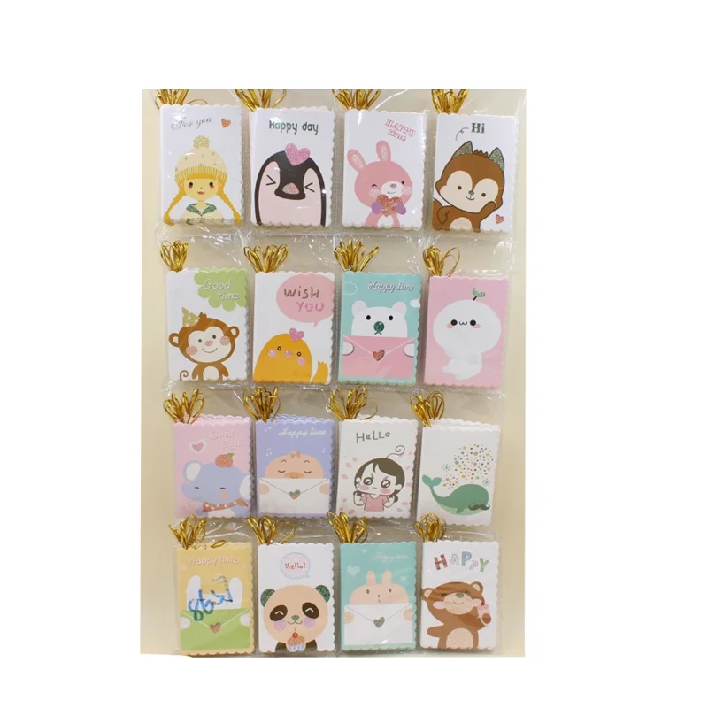 

Hot Sale ! Creative Greeting Card With Gold String Lovely Folding Children's Wishing Birthday Message Card For Gift Decoration