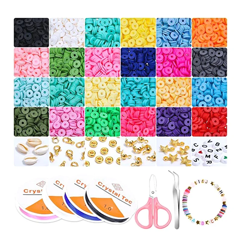 

Polymer Clay Beads For Bracelets Jewelry Earring DIY Making Kit For Girls Gift Kids