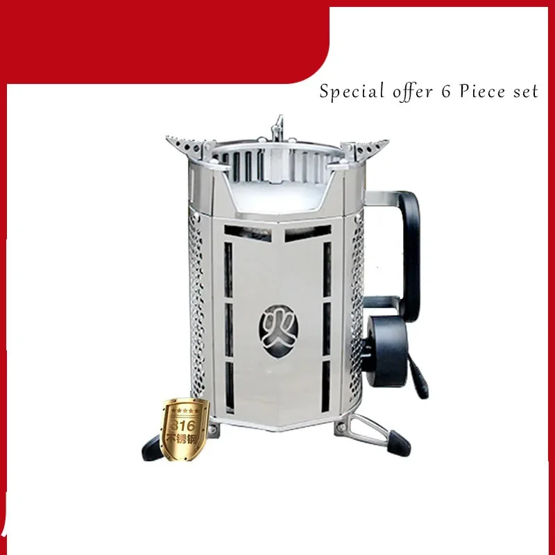 Portable Wood Stove Removable BBQ Stove Household Stainless Steel Wood