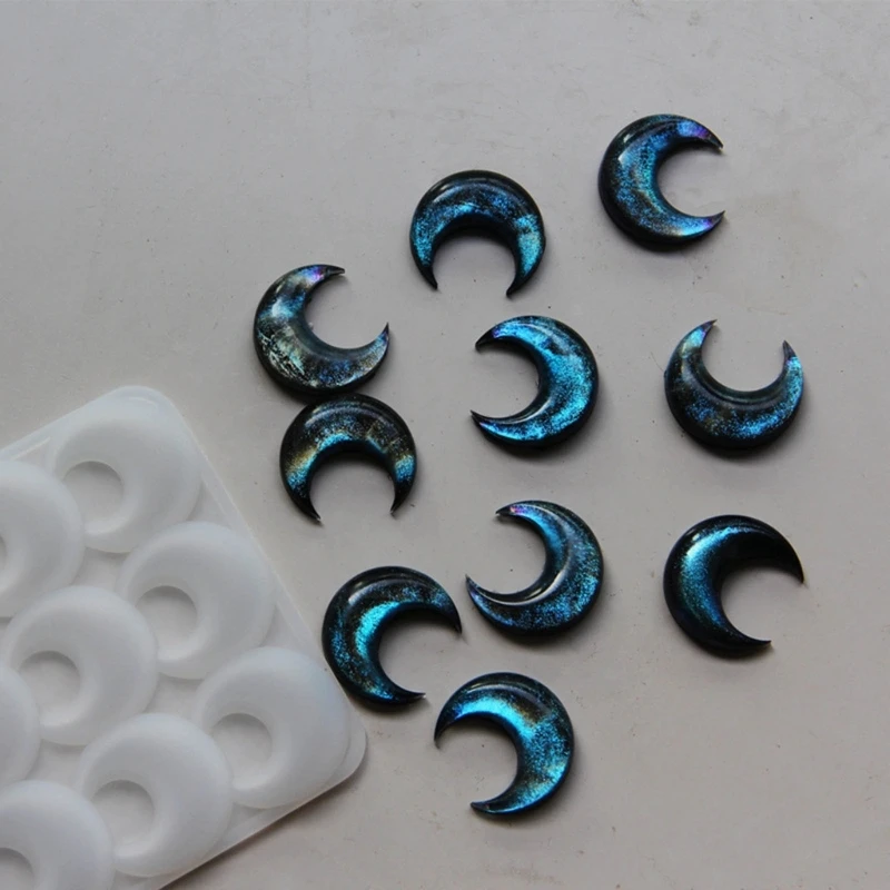 Geometric Earring Pendant Silicone Mold Moon Epoxy Resin Mould For DIY Ornaments Keychain Necklace Charms Epoxy Resin Crafts