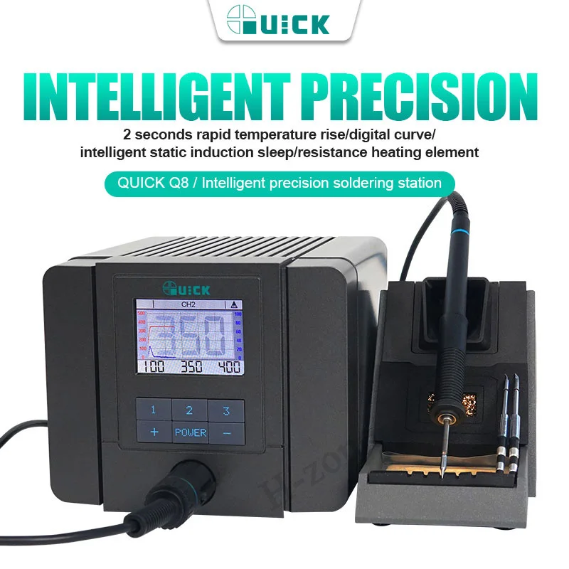 

QUICK Q8 Intelligent Precision Soldering Station 2 Seconds Rapidly Heating LCD Digital Curve Suitable for CPU Motherboard Repair