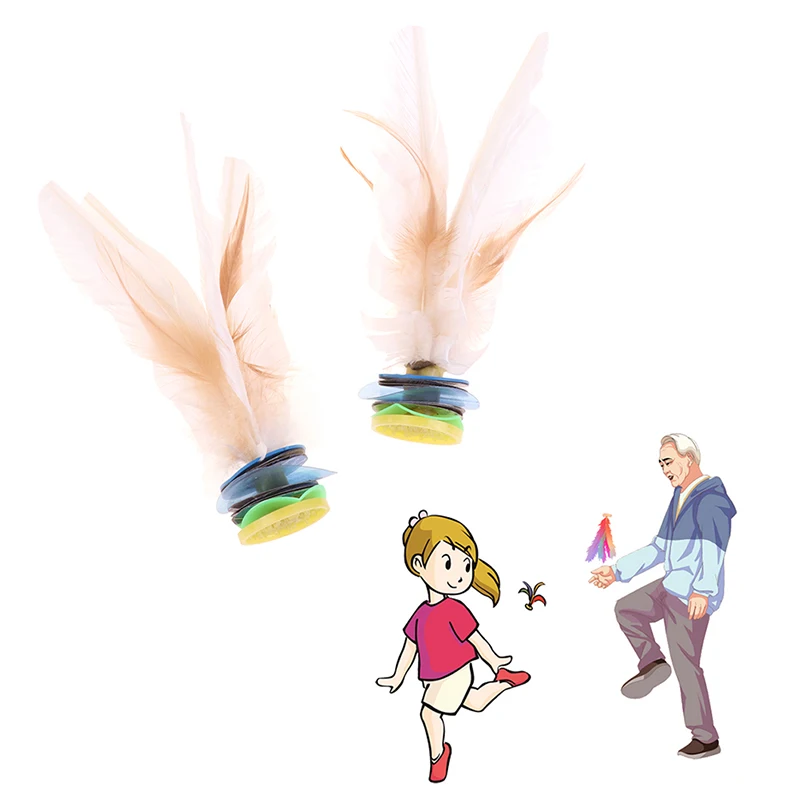 Kisangel Chinese Shuttlecock Game - 8 Pack Rooster Feather Shuttlecocks For Kids Outdoor Kicking Game