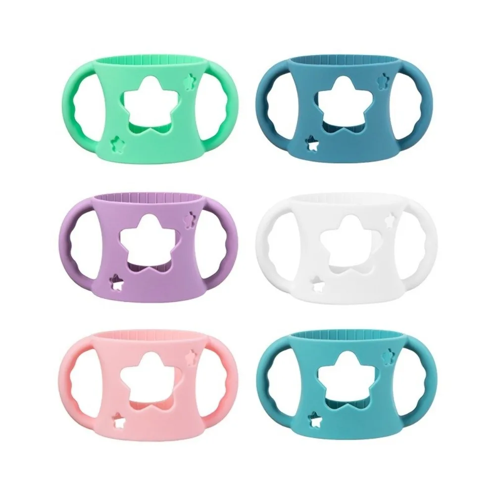 Silicone Baby Bottle Cover Soft Elastic Anti-Slip Baby Bottle Handle Wide-Neck Easy to Grip Bottle Holder for Dr Brown Bottles