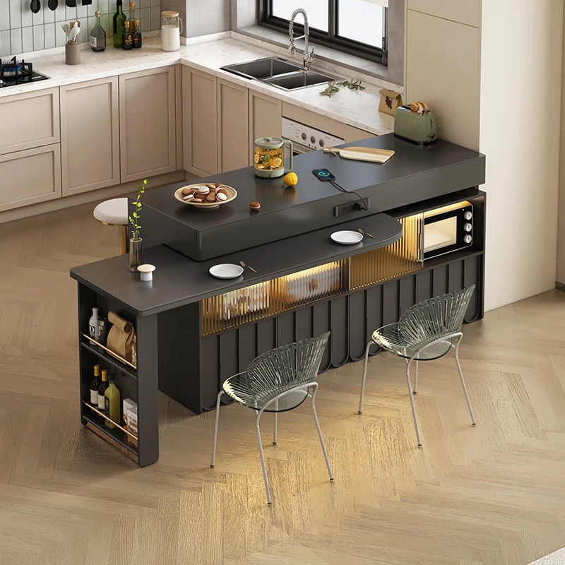 Island-Dining-Table-Integrated-Retractable-Rotating-Home-Kitchen-Multi ...