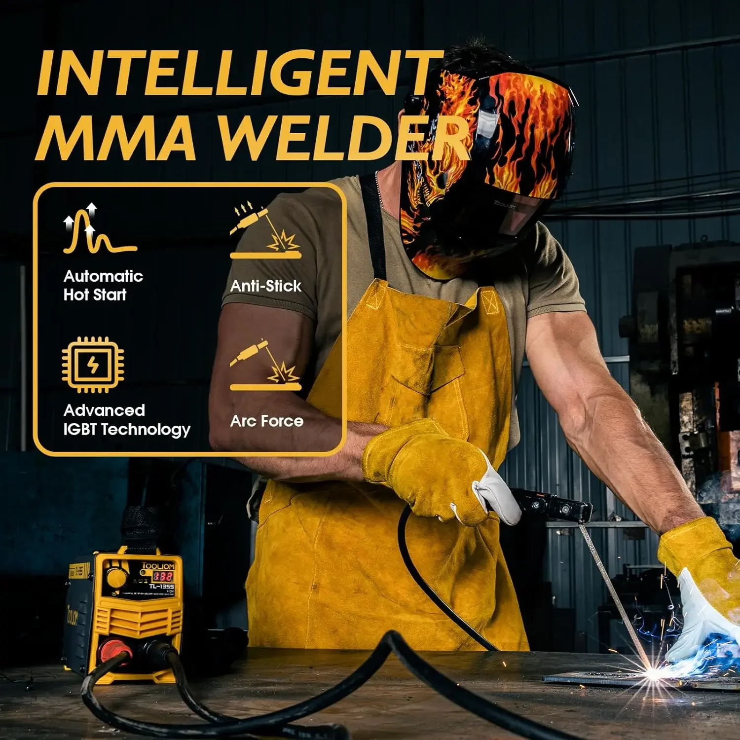 135A 110V Stick Welder MMA Arc Welder Machine Dc Inverter with Digital Display Portable Welding Machine
