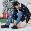 Fitville Winter Shoes Men's Boots Plush Cotton Home Shoes Warm Thick Wide Shoes One-Step Non-Slip Lightweight Cold-Proof Shoes 6