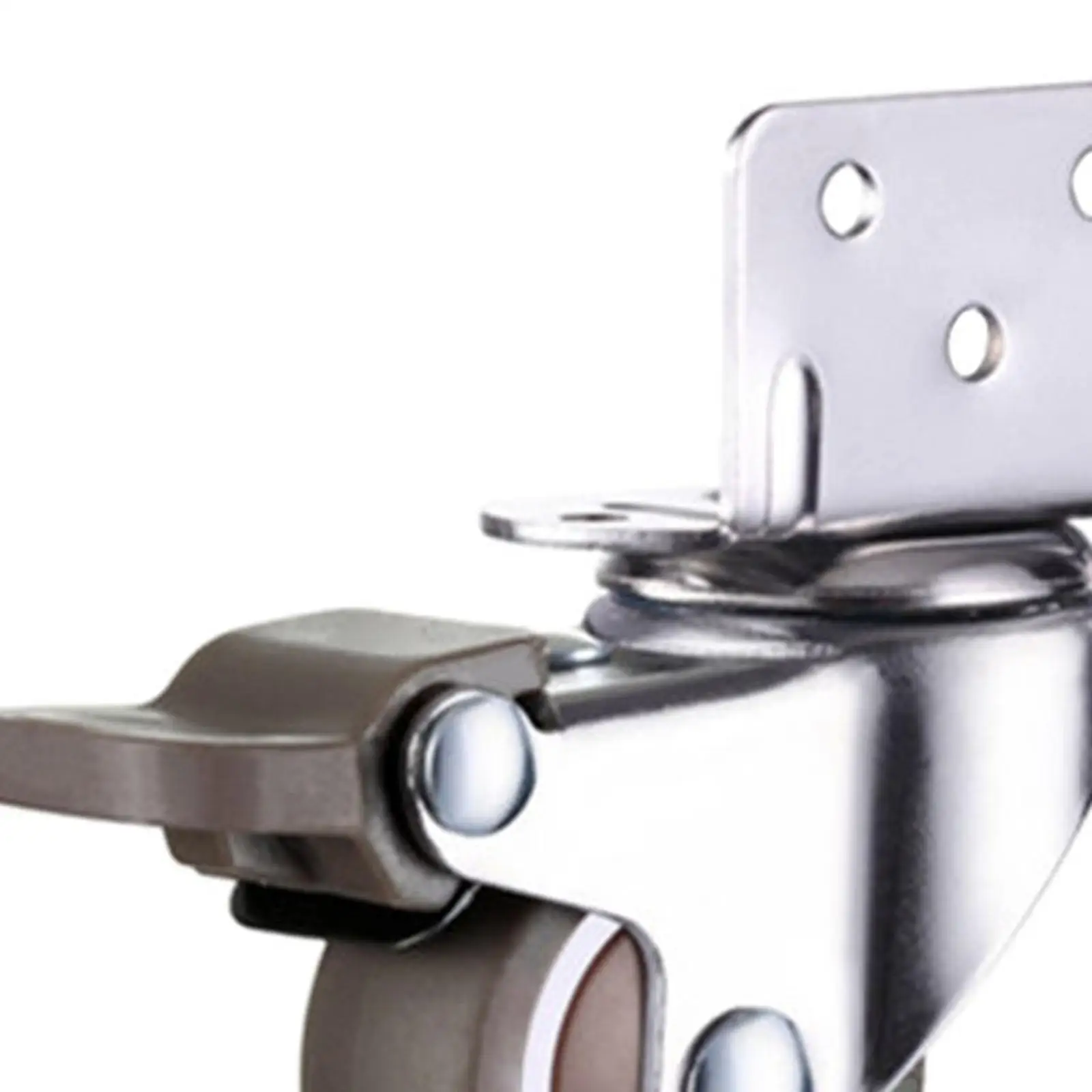 

4x Swivel Plate Casters Rubber Wheel Kitchen Baby Bed Bookshelf with Brake 2 5cm