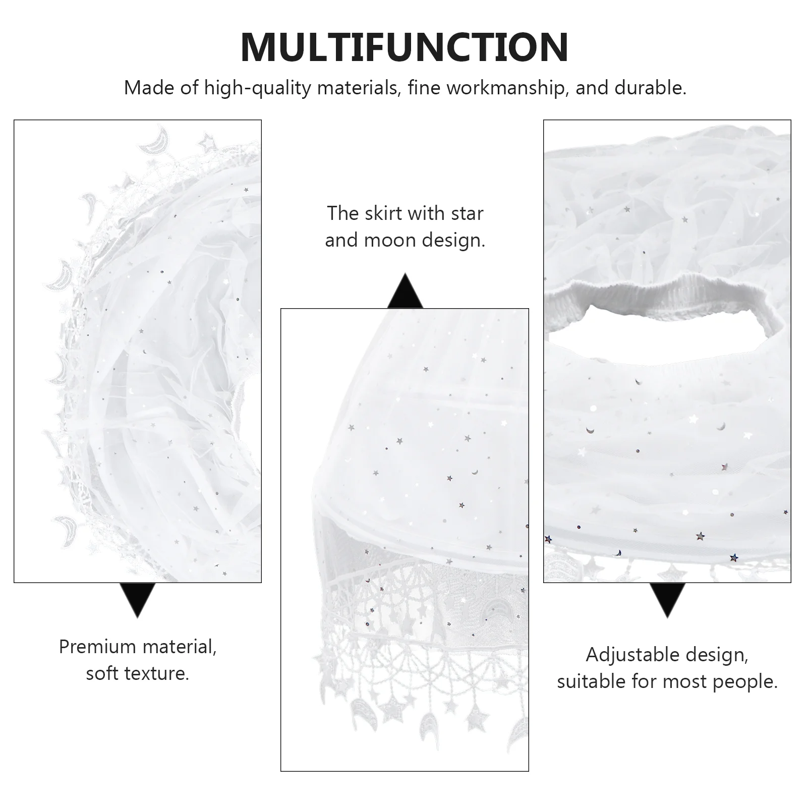 Tulle Skirt Star Moon Slip Dress Pettiskirt Costume Underskirt Long Bubble White Tutu