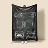 Car Illustration Blanket Warm Sofa Bed Blanket Bedroom Home Office Nap Cover Blanket Machine Washable Home Decoration 3