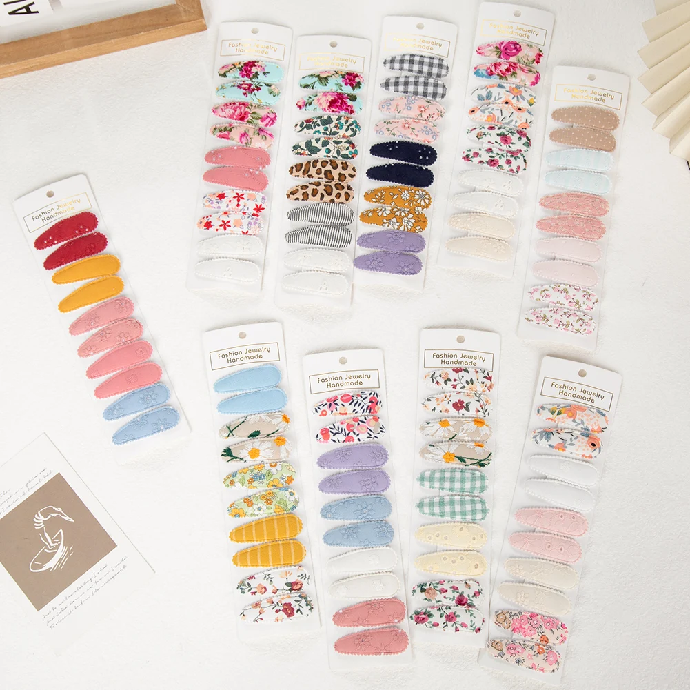 단색 불릿 헤어 클립, 수제 리본,  소녀 BB 바레트 헤어핀, 꽃 프린트 헤어그..