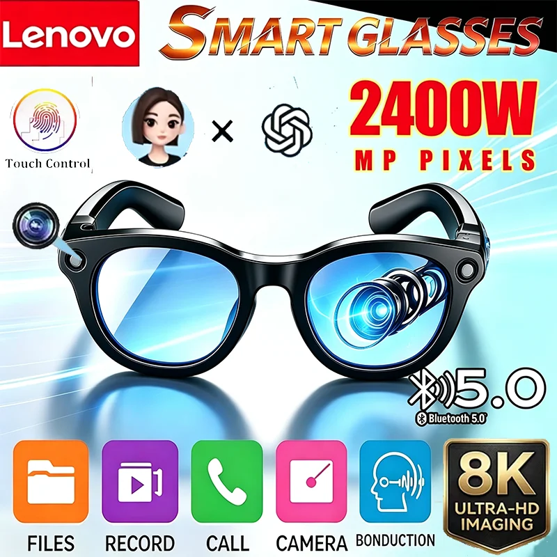 Ultra HD Smart AI Motorcycle Glasses with 8K Camera & Bluetooth Translation