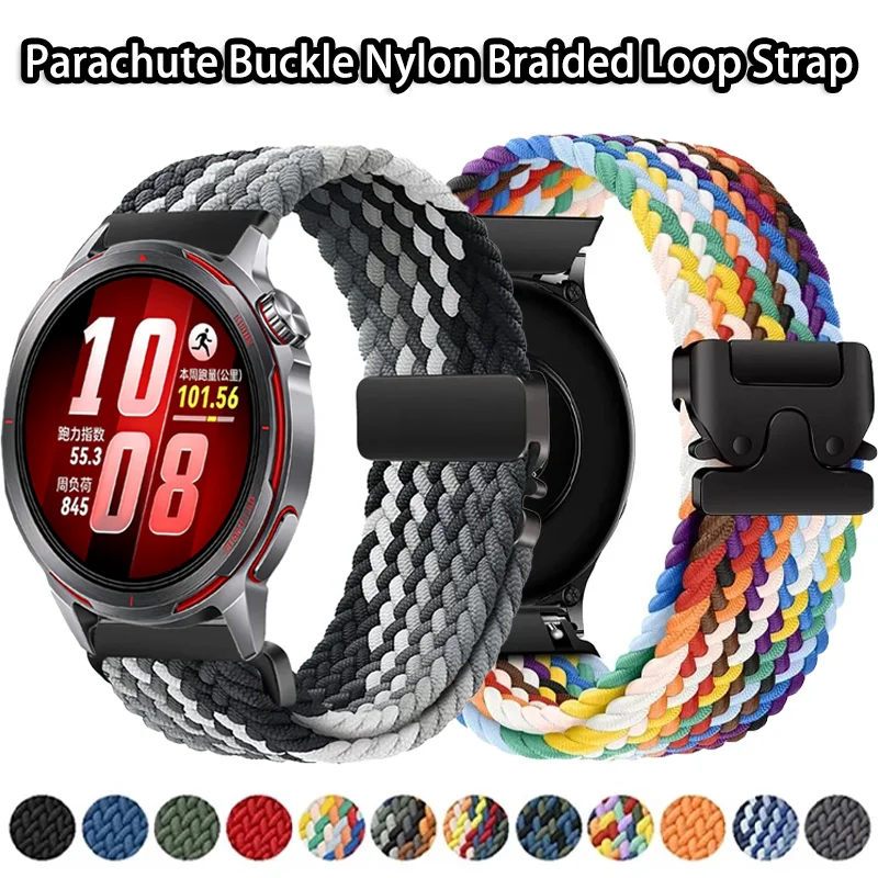 Parachute Buckle Nylon Braided Loop Strap - Flexible Bracelet Watch Band