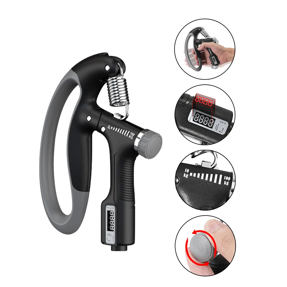 10-100kg Adjustable Hand Grip Strengthener Arm Muscle Exerciser