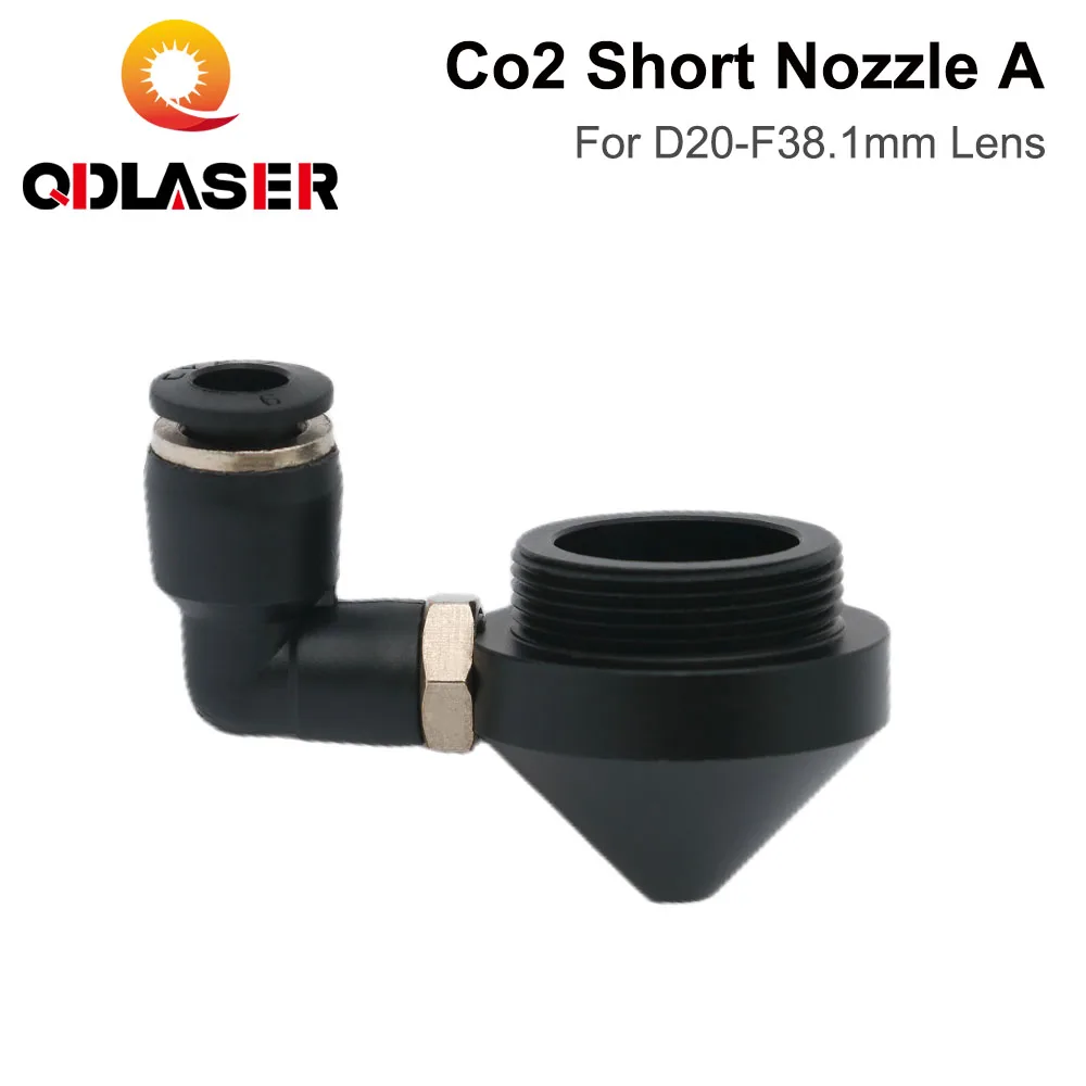 

QDLASER CO2 короткая воздушная насадка A для Dia.20 FL38.1 линзы N01F с фитингом M5 для лазерной головки на CO2 Лазерная гравировальная режущая машина